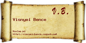 Visnyei Bence névjegykártya